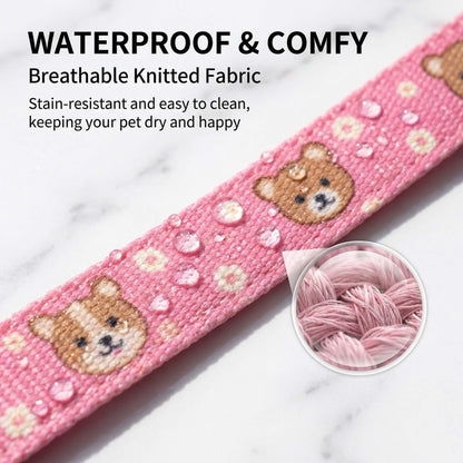 Custom Glow-in-the-Dark Knitted Collar, Personalized Pattern Pet Collar with Adjustable Fit, Quick-Release Buckle, Reinforced D-Ring, Soft Breathable Fabric for Small Medium Large Dogs（Free Shipping）