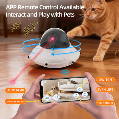 Cat Laser Toy,App Remote Control & Automatic Sensor Cat Interactive Toy,360° & 3 Laser Modes with USB Charging.Fun Toys for Indoor Cats & Kittens